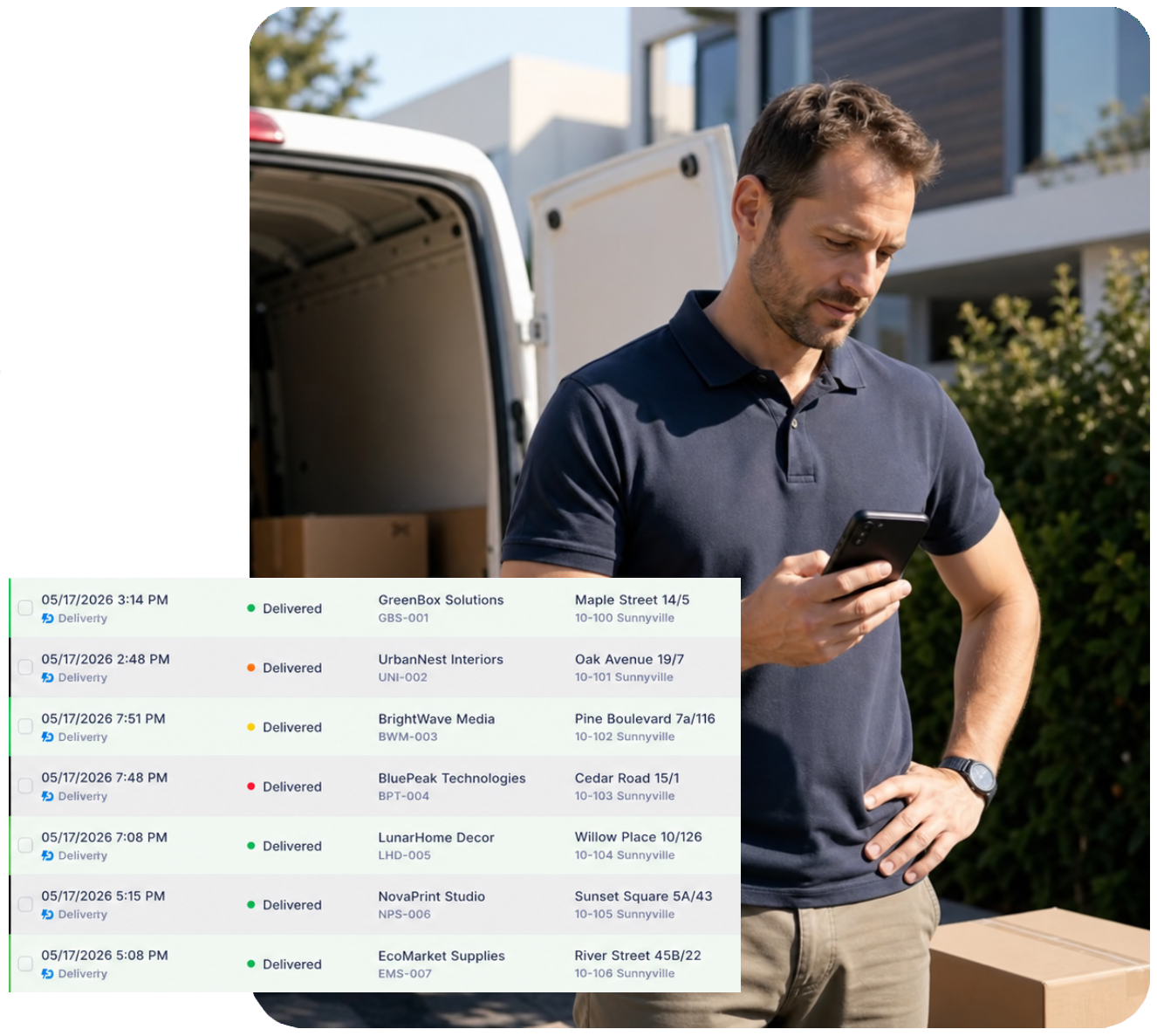 Seamlessly manage your drivers and deliveries